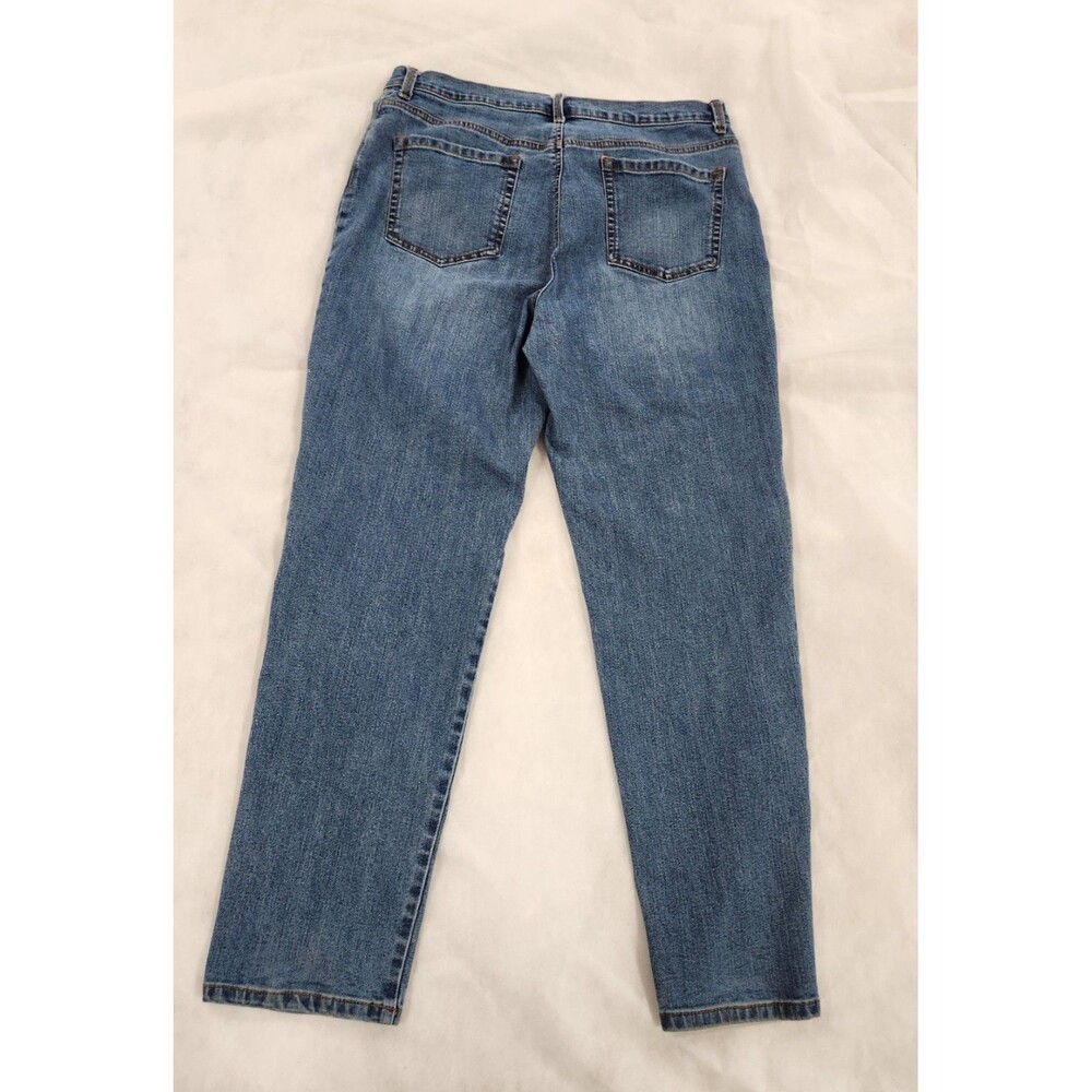 Gloria Vanderbilt Amanda Embroidered Floral Jeans Women’s 16 Blue Slim Straight - Picture 5 of 11